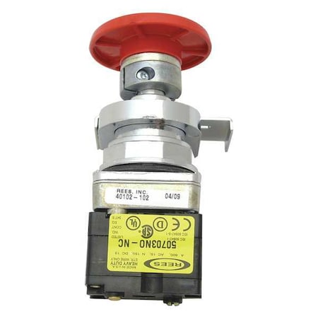 Rees 40102-102 - Emergency Stop Push Button, 30 mm, 1 NO/1 NC, Red