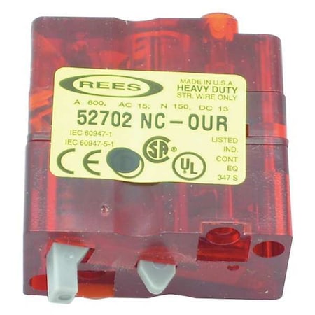 Rees 52702-000 - Contact Block,Red,1 NC,30mm,22102,40102