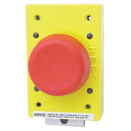 Rees 02182-002 - Emergency Stop Push Button, Mushroom Head, Momentary Action, Not Applicable Release, Red