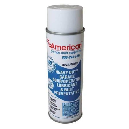 American Garage Door Supply L400-08 - Lubricant, 6.5 oz, Aerosol Spray Can, Mineral Oil Base, Colorless