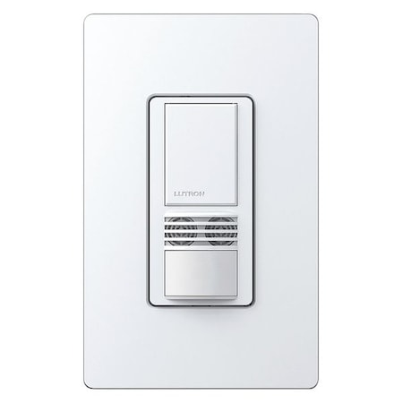 Lutron MS-A102-WH - Wall Mount Sensor, Occupancy, Vacancy, Hard Wired, White, 900 sq ft, Fluorescent, Halogen, Incandescent, LED