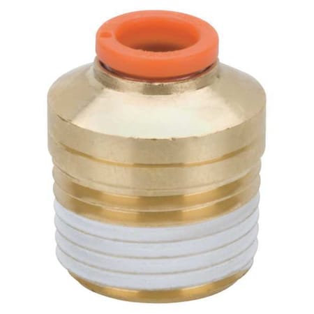Smc KQ2S11-37AS - Push-Fit Adapter Fitting, Push-to-Connect x MNPT, 3/8 in Tube OD, 1/2 in Pipe Size, Brass