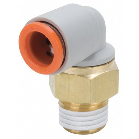 Smc KQ2L09-34AS - Push-Fit Elbow Fitting, Push-to-Connect x MNPT, 5/16 in Tube OD, 1/8 in Pipe Size, Plastic