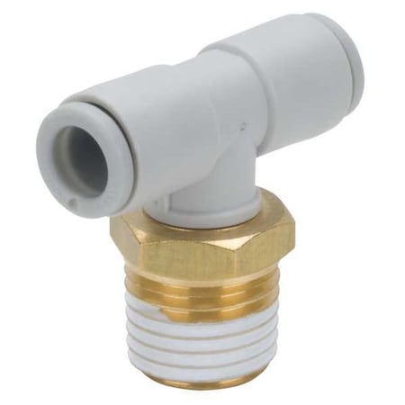 Smc KQ2T06-03AS - Push-Fit Tee Fitting, Push-to-Connect x Push-to-Connect x MBSPT, 6mm Tube OD, 3/8 in Pipe Size
