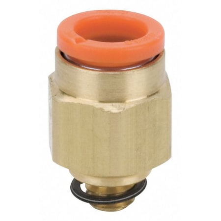 Smc KQ2H07-M5A - Push-Fit Adapter Fitting, Push-to-Connect x Male Metric, 1/4 in Tube OD, 5 mm Pipe Size, Brass