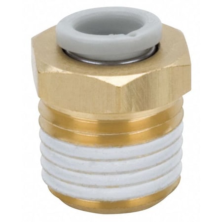 Smc KQ2H04-01AS - Push-Fit Adapter Fitting, Push-to-Connect x MBSPT, 4mm Tube OD, 1/8 in Pipe Size, Brass