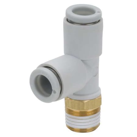 Smc KQ2Y10-02AS - Push-Fit Tee Fitting, MBSPT x Push-to-Connect x Push-to-Connect, 10mm Tube OD, 1/4 in Pipe Size