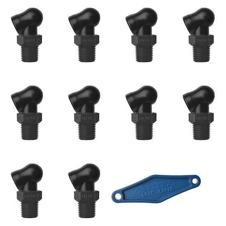 Loc-Line 79088-BLK - Nozzle,XR Style,0.117in.dia,PK10