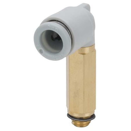 Smc KQ2W04-M5A - Push-Fit Elbow Fitting, Push-to-Connect x Male Metric, 4mm Tube OD, 5 mm Pipe Size, Plastic