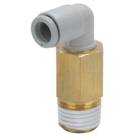 Smc KQ2W10-03AS - Push-Fit Elbow Fitting, Push-to-Connect x MBSPT, 10mm Tube OD, 3/8 in Pipe Size, Plastic