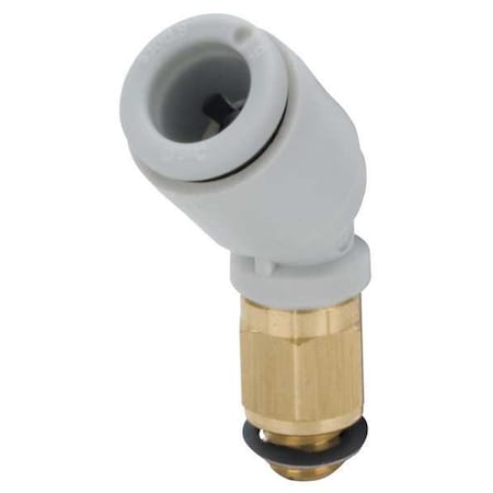 Smc KQ2K04-M5A - Push-Fit Elbow Fitting, Push-to-Connect x Male Metric, 4mm Tube OD, 5 mm Pipe Size, Plastic