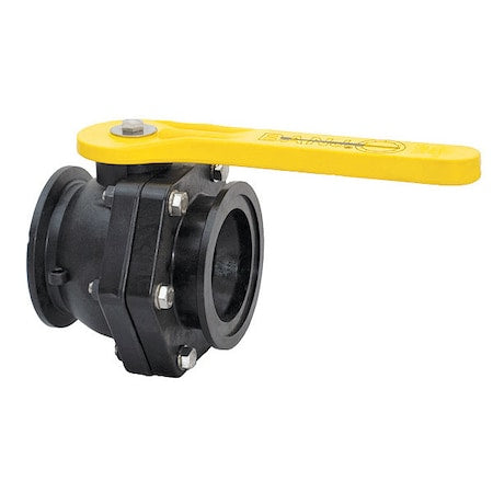 Banjo MV300CF - Manual 2-Way Ball Valve,Flange,Polypro