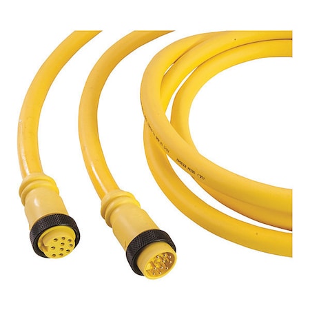 Remke 112G0120AP - Cordset,Mini,PVC,M/Fem,12 Pole,12 ft.