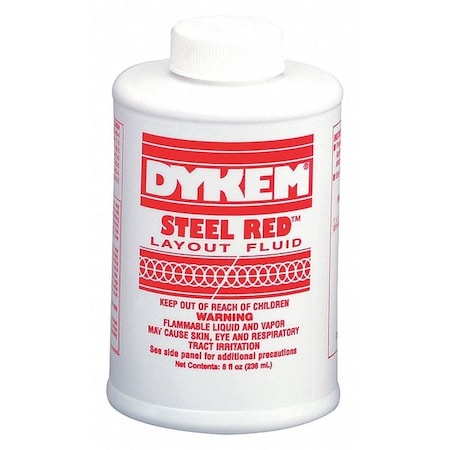 Dykem 80496 - Dykem Steel Red, Layout Fluid, Bottle, 8 oz