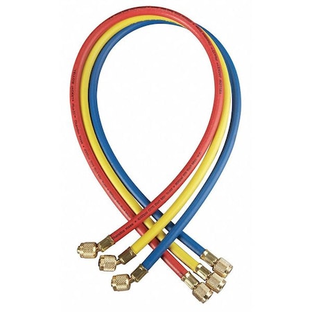 Yellow Jacket 21984 - Manifold Hose Set,48 In,Red,Yellow,Blue
