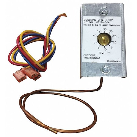 Goodman OT18-60A - Thermostat, Outdoor, 4.8 in Hx4.4 in Wx6.1 in D