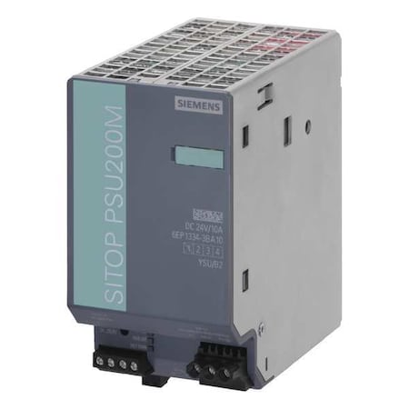 Siemens 6EP13343BA10 - DC Power Supply, 176/550 V AC; 85/264 V AC, 24 V DC, 240 W, 10 A, DIN Rail