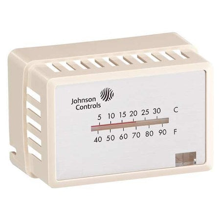 Johnson Controls T-4000-3142 - Pneumatic Thermostat Cover, White, Mounting Style: Horizontal, Thermometer, Single Window