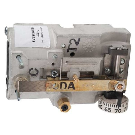 Johnson Controls T-4002-201 - Pneumatic Thermostat, 55 Degrees to 85 Degrees F, Single Temp, Heat or Cool, 2 Pipe, Horizontal, 5/32 in Barb