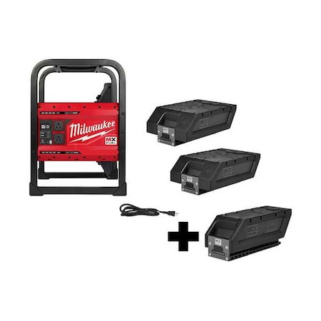 Milwaukee Tool MXF002-2XC, MXFCP203 - Portable and Inverter Generator, Battery Powered, 1,800 W Rated, 3,600 W Surge, Recoil Start, 15 A