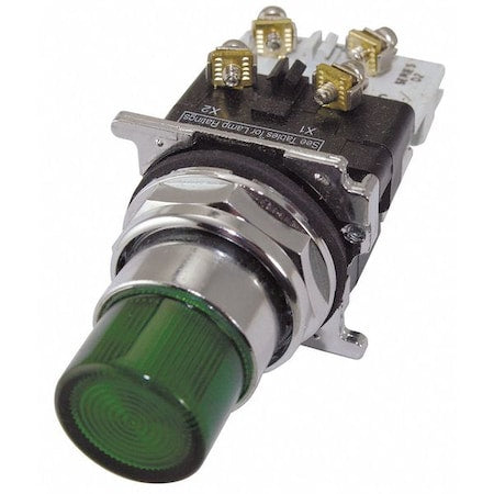 Eaton 10250T76G - Illum Push Button,Transfmr,Green,1 NO/1 NC