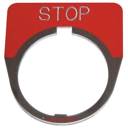 Eaton 10250TM34 - Cutler-Hammer Legend Plate,Half Round,Stop,Red