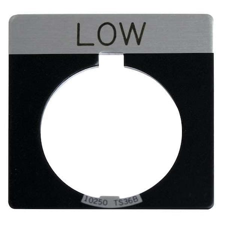 Eaton 10250TS22 - Legend Plate, Low, White/Black, Square