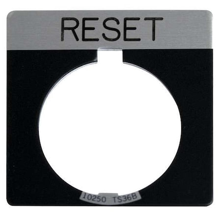 Eaton 10250TS29 - Cutler-Hammer Legend Plate,Square,Reset,Black