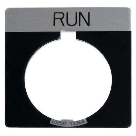 Eaton 10250TS31 - Legend Plate, Run, White/Black, Square