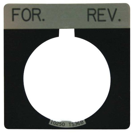 Eaton 10250TS38 - Legend Plate,For-Rev,White/Black,Square