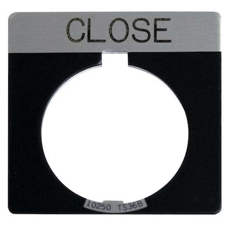 Eaton 10250TS73 - Legend Plate, Close, White/Black, Square