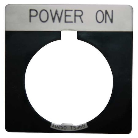 Eaton 10250TS80 - Cutler-Hammer Legend Plate,Square,Power On,Black