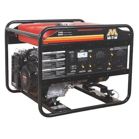 Mi-T-M GEN-7500-0MH0 - Portable Generator, Gasoline, 6,500 W Rated, 7,500 W Surge, Recoil Start, 120/240 V AC, 54.2/27.1 A
