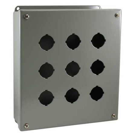 Wiegmann PB9 - Push Button Enclosure,30mm,9 Hole,Carb Steel
