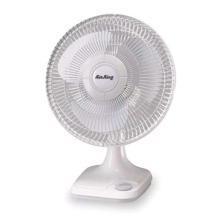 Air King 9102 - 12" Blade Dia Table & Floor Fan, Oscillating, 3 Speeds, 120 VAC, Tilting Head