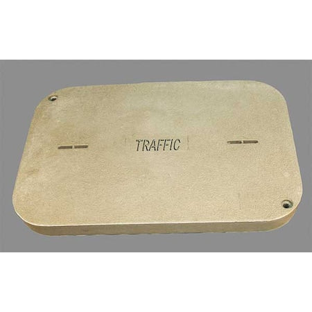 Quazite PG2436HA0044 - Underground Enclosure Cover, Traffic Logo, 24 in. W x 35-5/8 in. L, 15000 lb, Polymer Concrete