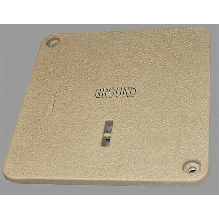 Quazite PC1212CA0024 - Underground Enclosure Cover, Ground Logo, 1 in. H x 12 in. W x 12 in. L, 8000 lb, Polymer Concrete
