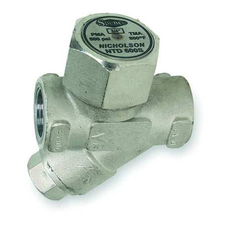 Crescent Nicholson NTD600-N1D9S - Steam Trap, 800 F, Stainless Steel, 600 psi, Pipe Configuration: Straight