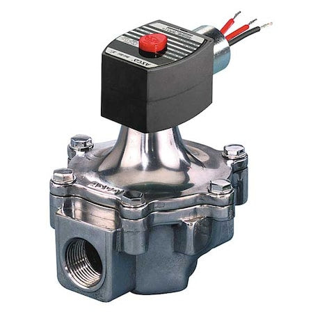 Asco EF8215B060 - Solenoid Valve, 2-Way, 2-Position, Normally Closed, 1-1/4 in Pipe Size, 120 V AC, High Flow, NBR