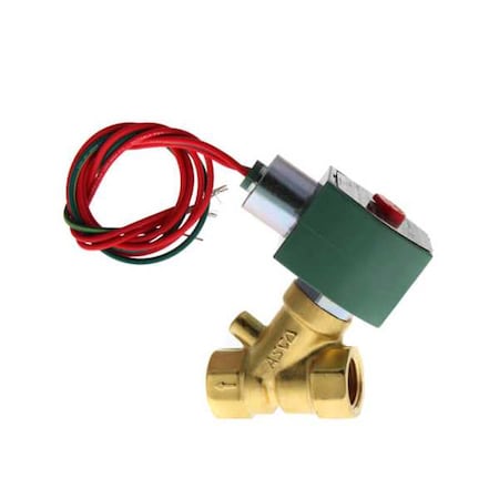 Asco 8210G015 - Solenoid Valve, 2-Way, 2-Position, Normally Closed, 1/2 in Pipe Size, 240 V AC, High Flow, Brass