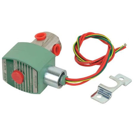 Asco 8320G200 - Solenoid Valve, 3-Way, 2-Position, Configurable, 1/4 in Pipe Size, 120 V AC, Direct Mount, NBR