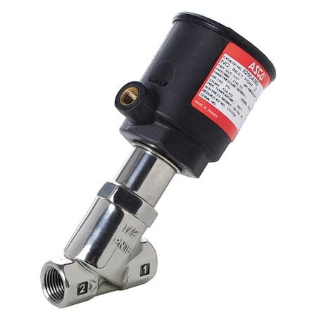 Asco 8290A393 - Red Hat Angle Body Piston Valve,SS,NC,1/2 In
