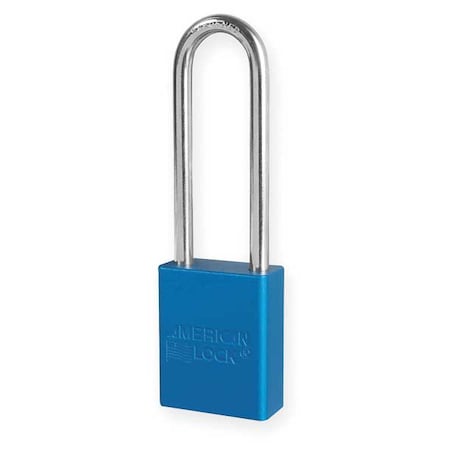 American Lock A1107KABLU - Lockout Padlock, Keyed Alike, Aluminum, Blue, 3 in Shackle Height, 1 1/2 in Body Width