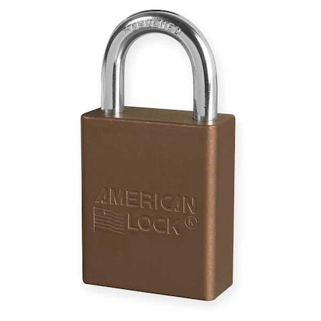American Lock A1105KABRN - Lockout Padlock, Keyed Alike, Aluminum, Brown, 1 in Shackle Height, 1 1/2 in Body Width