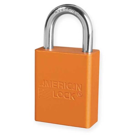 American Lock A1105KAORJ - Lockout Padlock, Keyed Alike, Aluminum, Orange, 1 in Shackle Height, 1 1/2 in Body Width