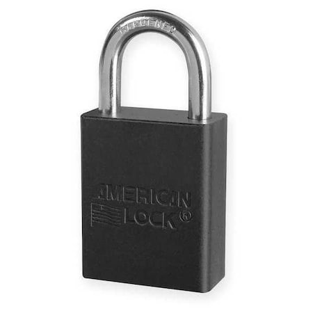 American Lock A1105BLK - Anodized Aluminum Safety Padlock, Keyed Different, 1-1/2 in Wide with 1 in Tall Shackle, Black