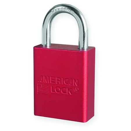 American Lock A1105KARED - Lockout Padlock, Keyed Alike, Aluminum, Red, 1 in Shackle Height, 1 1/2 in Body Width
