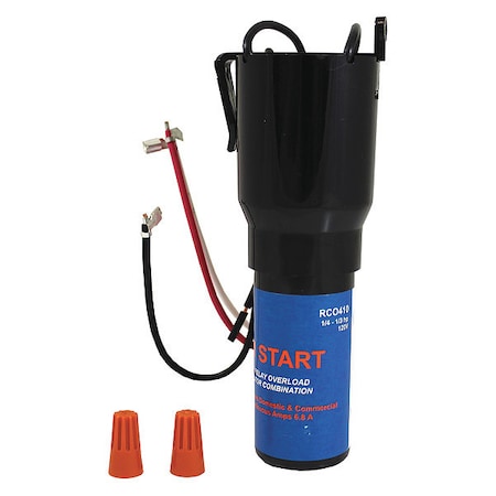 Supco RCO410 - Relay, Overload and Start Capacitor Hard Start Kit, 115 V, 1/4 to 1/3 hp