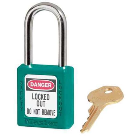 Master Lock 410TEAL - Zenex Thermoplastic Safety Padlock, 1-1/2 in Wide with 1-1/2 in Tall Shackle, Teal