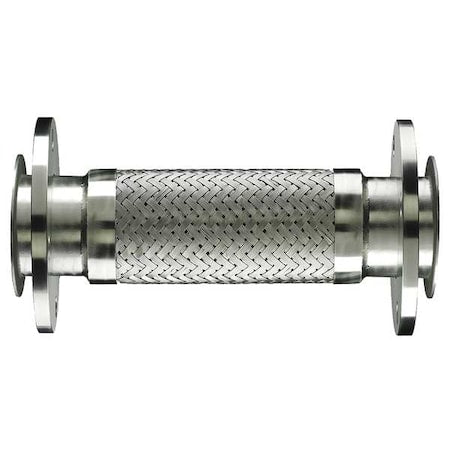 Hose Master GZ200FLXFL120 - 316 SS Flexible Metal Hose with Carbon Steel Fittings, 2 in Dia x 12 in L